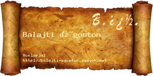 Balajti Ágoston névjegykártya